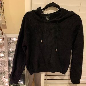 Black Forever 21 Fuzzy Sweater